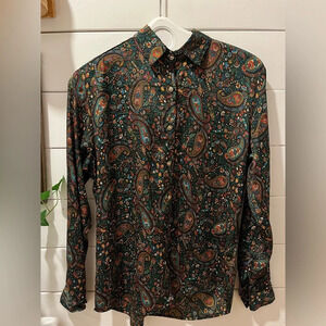 📍LARA ETHNICS paisley satin shirt  size S/M